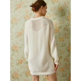 Wool & Mohair Raglan Sleeve Sweater Dress