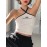 Letter Graphic Contrast Binding Halter Top